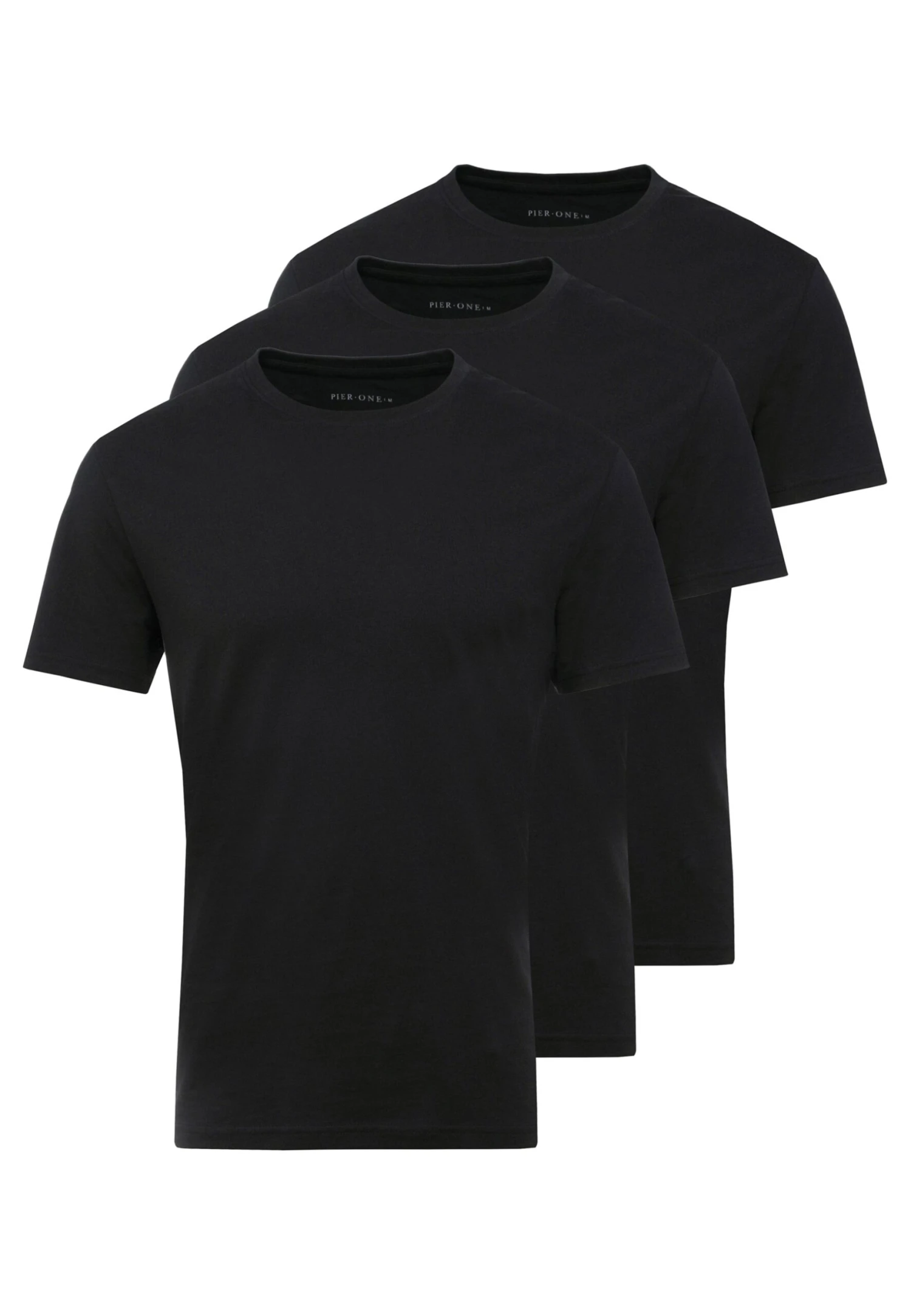 Pier One 3 Pack - Basic T-Shirt - Black 4 Pier One 3 Pack - Basic T-Shirt - Black - Image 4