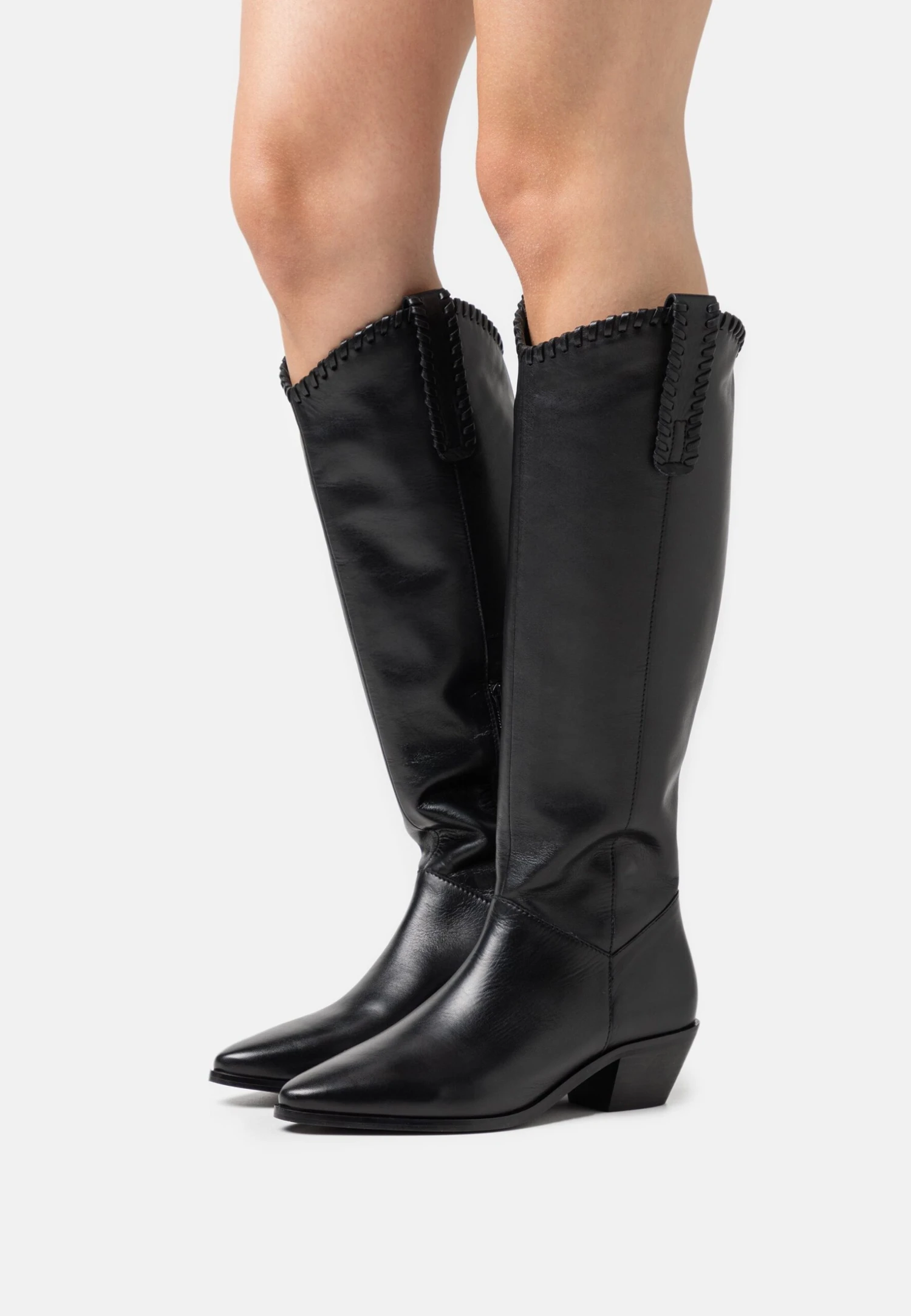 Pier One Leather - Cowboy/Biker Boots - Black 1 Pier One Leather - Cowboy/Biker Boots - Black