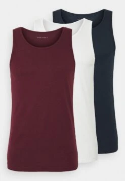 Pier One 3 Pack - Undershirt - Dark Blue/Bordeaux/Off-White -Pier One Sales Store 047f83270e0d4959bc99cbf03388334f