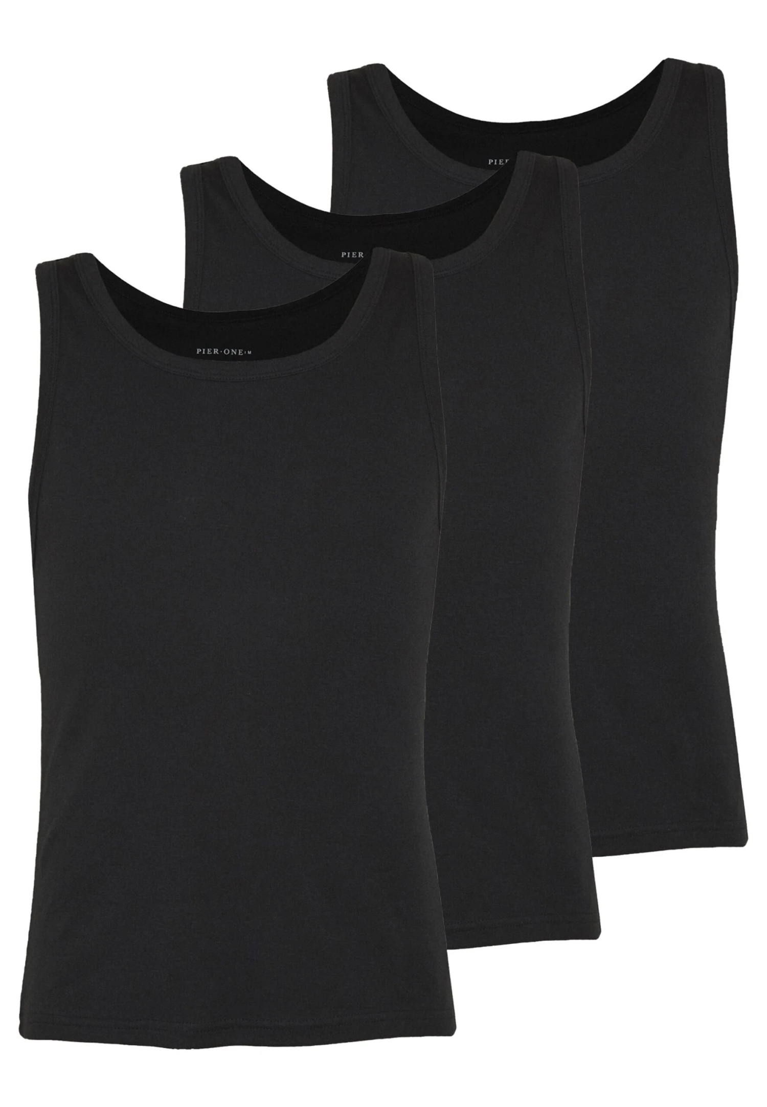 Pier One 3 Pack - Undershirt - Black 1 Pier One 3 Pack - Undershirt - Black