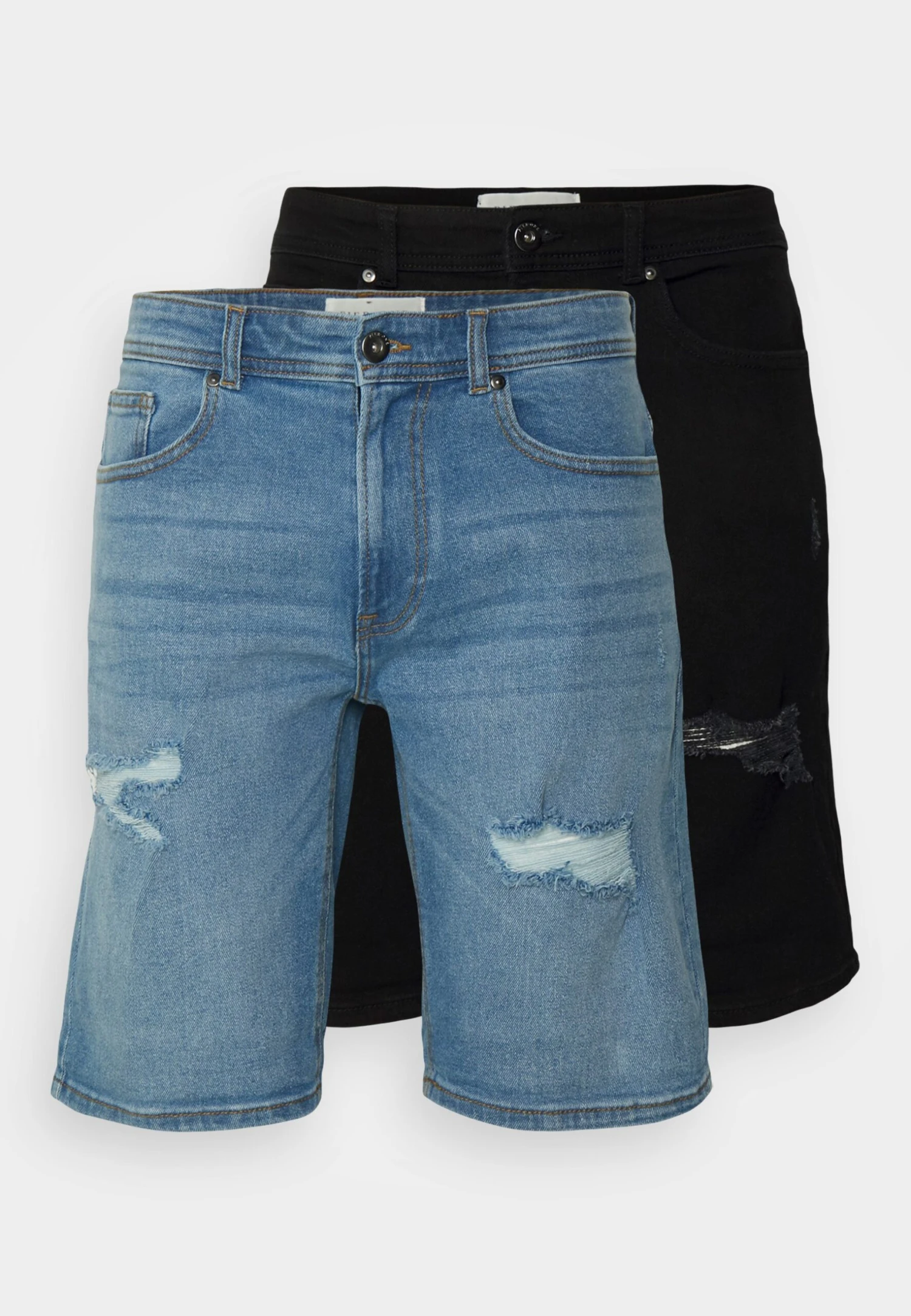 Pier One Unisex 2 Pack - Denim Shorts - Blue/Black Denim 6 Pier One Unisex 2 Pack - Denim Shorts - Blue/Black Denim - Image 6
