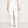 Pier One Cuffed Skinny Trouser- Cargo Trousers - White