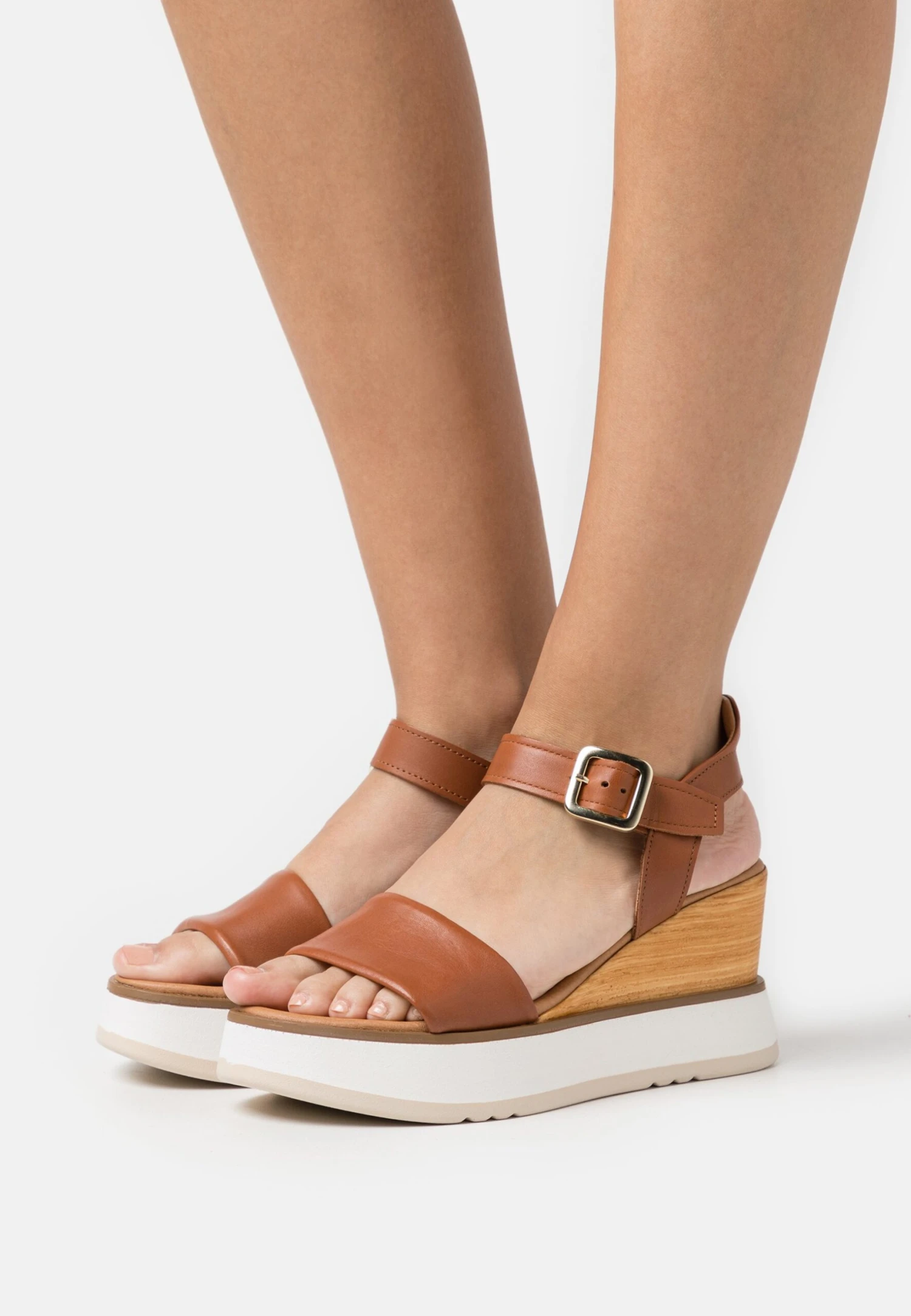 Pier One Leather - Platform Sandals - Cognac 1 Pier One Leather - Platform Sandals - Cognac