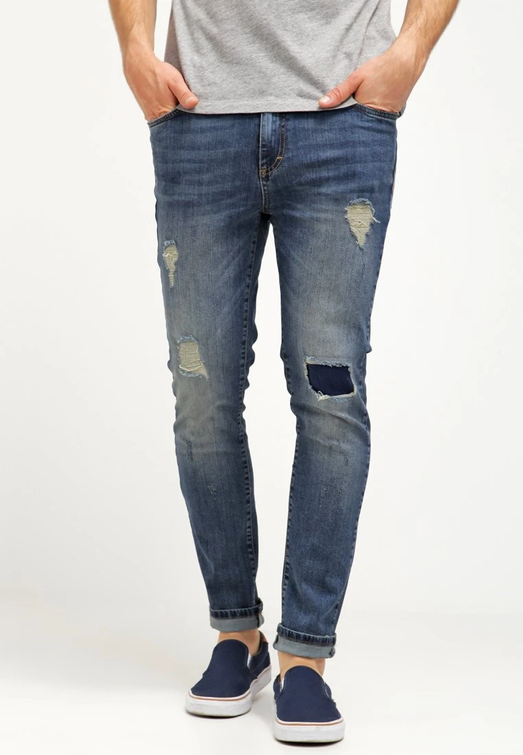 Pier One Slim Fit Jeans - Destroyed Denim 1 Pier One Slim Fit Jeans - Destroyed Denim