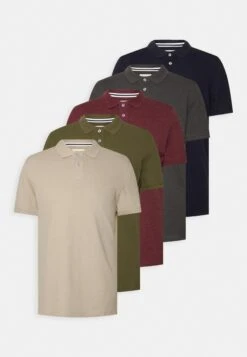 Pier One 5 Pack - Polo Shirt - Bordeaux/Olive/Dark Grey