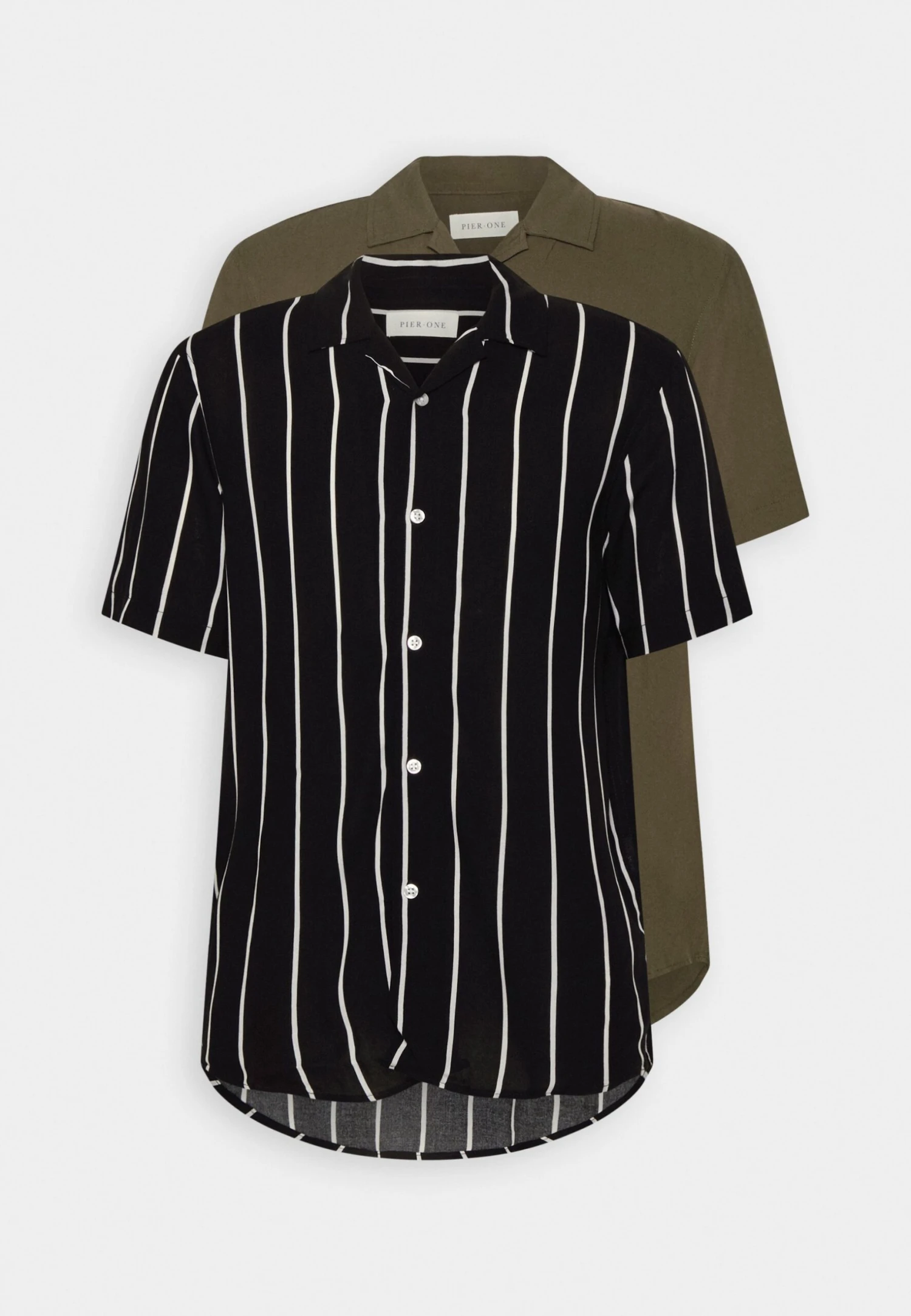 Pier One 2 Pack - Shirt - Olive/Black 5 Pier One 2 Pack - Shirt - Olive/Black - Image 5
