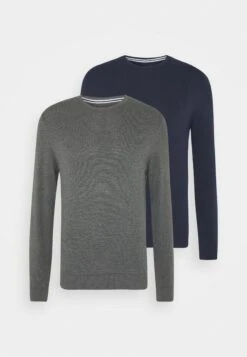 Pier One 2 Pack- Jumper - Dark Blue/Mottled Dark Grey