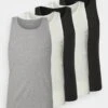 Pier One 5 Pack - Undershirt - 802 - Black_102 - Grey_001 - White