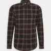 Pier One Shirt - Mottled Dark Grey / Bordeaux