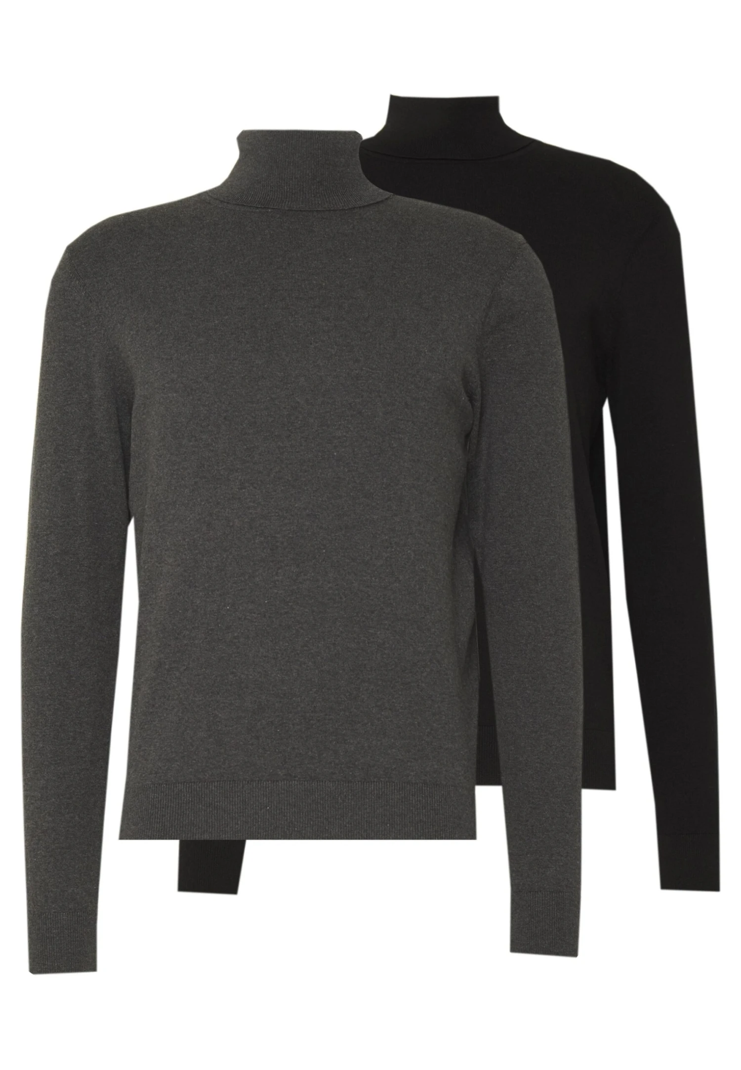 Pier One 2 Pack - Basic Turtleneck - Jumper - Black/Mottled Dark Grey 1 Pier One 2 Pack - Basic Turtleneck - Jumper - Black/Mottled Dark Grey