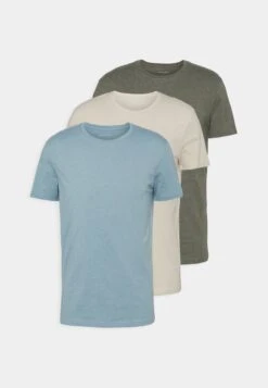 Pier One 3 Pack - Basic T-Shirt - Brown/Beige/Light Blue -Pier One Sales Store 6207198c93254405a2ac3fe4191f041d