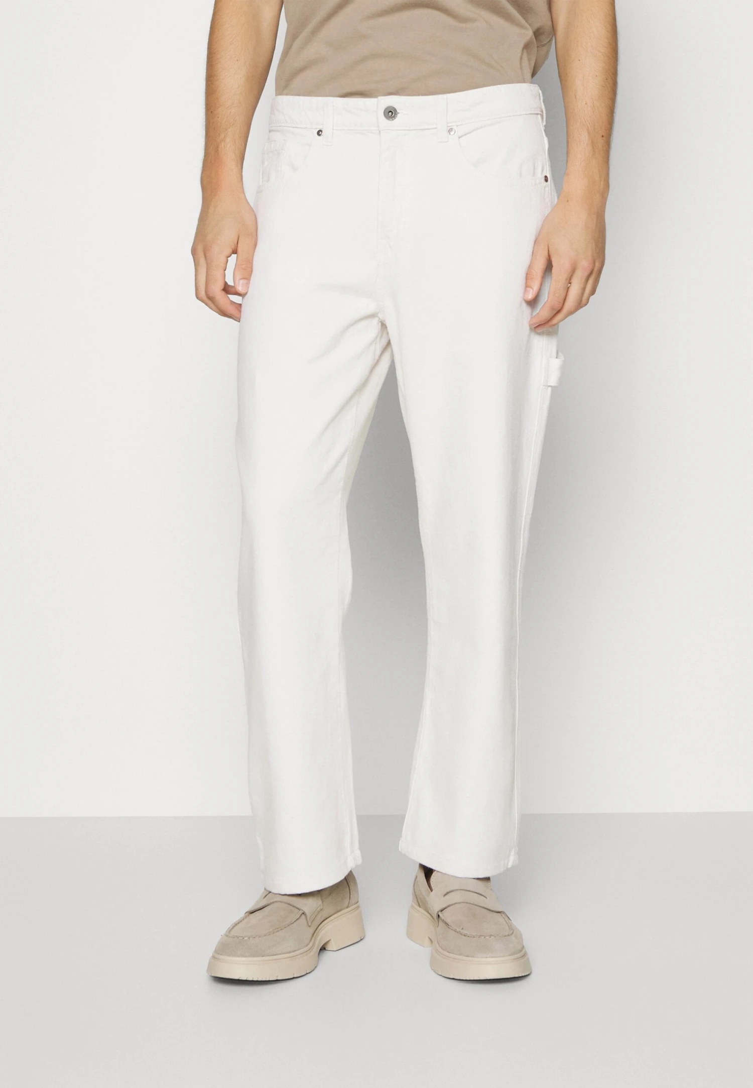 Pier One Carpenter Colored Twill- Straight Leg Jeans - Off-White 1 Pier One Carpenter Colored Twill- Straight Leg Jeans - Off-White