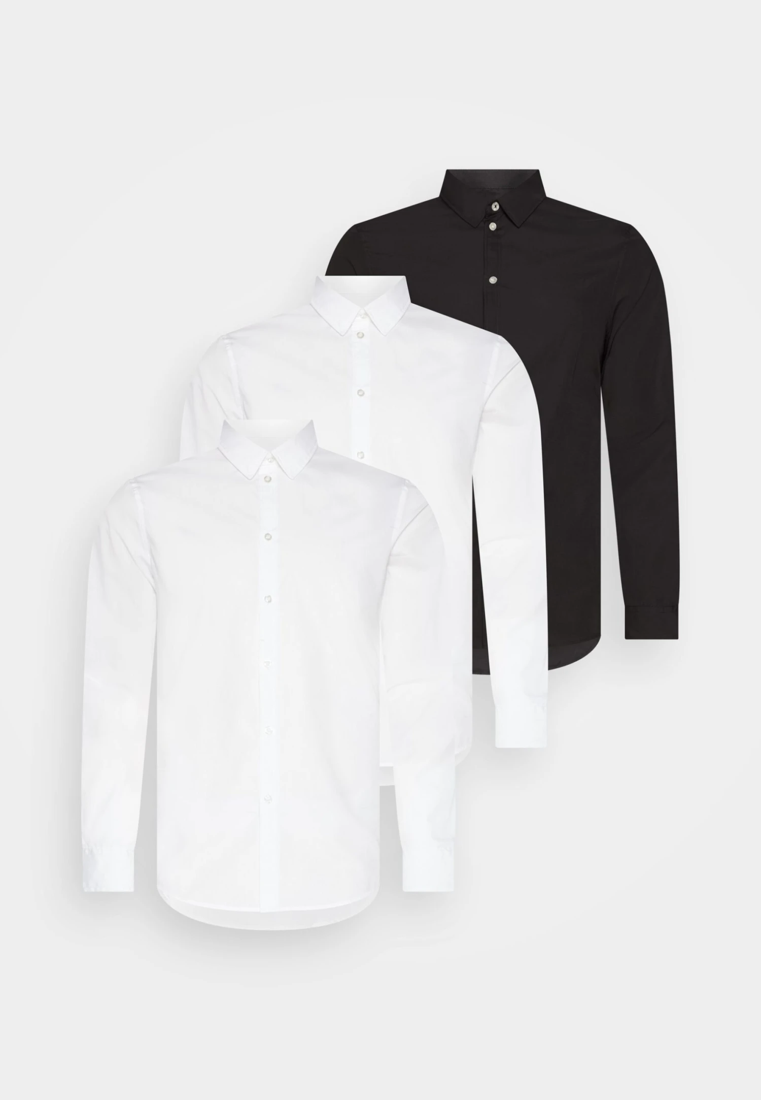 Pier One 3 Pack - Formal Shirt - White/White/Black 1 Pier One 3 Pack - Formal Shirt - White/White/Black