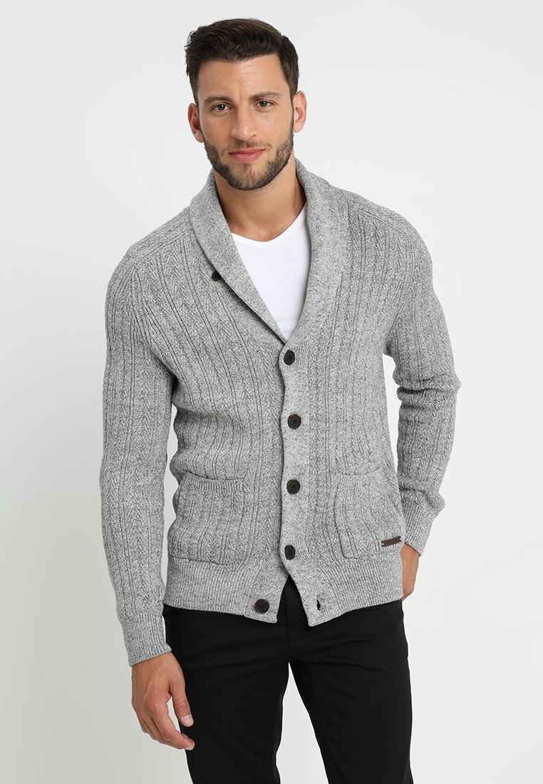 Pier One Cardigan - Mottled Dark Grey 1 Pier One Cardigan - Mottled Dark Grey