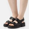 Pier One Leather- Sandals - Black