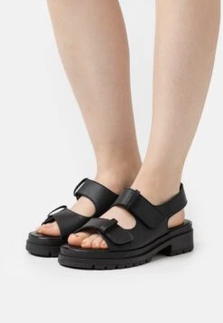 Pier One Leather- Sandals - Black