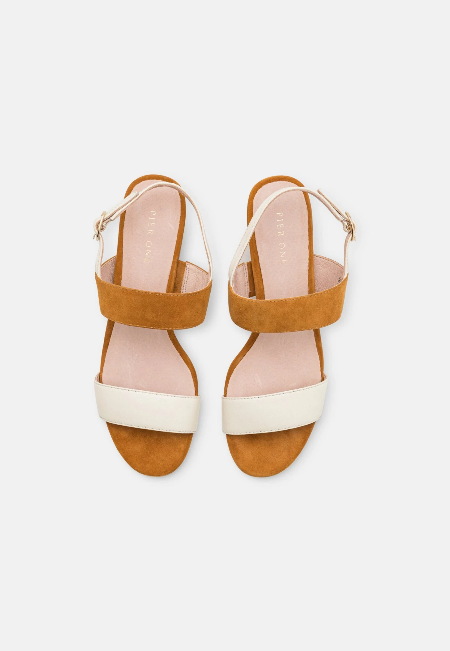 Pier One Leather- Sandals - White/Cognac 6 Pier One Leather- Sandals - White/Cognac - Image 6