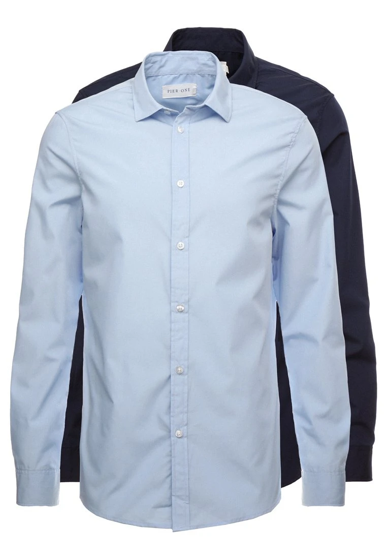 Pier One 2 Pack - Formal Shirt - Light Blue/Dark Blue 6 Pier One 2 Pack - Formal Shirt - Light Blue/Dark Blue - Image 6