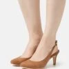 Pier One Leather- Classic Heels - Cognac