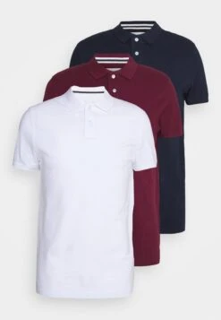 Pier One 3 Pack - Polo Shirt - Bordeaux/White/Dark Blue -Pier One Sales Store 919efcdef1fb44a8aad58897d4dff9e4