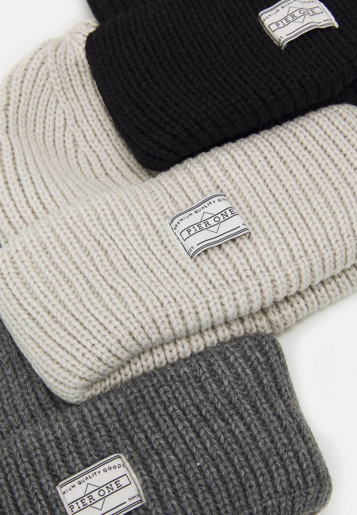 Pier One Unisex 3 Pack - Beanie - Black/Dark Grey/Off-White 3 Pier One Unisex 3 Pack - Beanie - Black/Dark Grey/Off-White - Image 3
