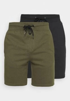 Pier One 2 Pack - Shorts - Black/Olive -Pier One Sales Store 97446a5d1f4444a39e0756e4edaa81f0