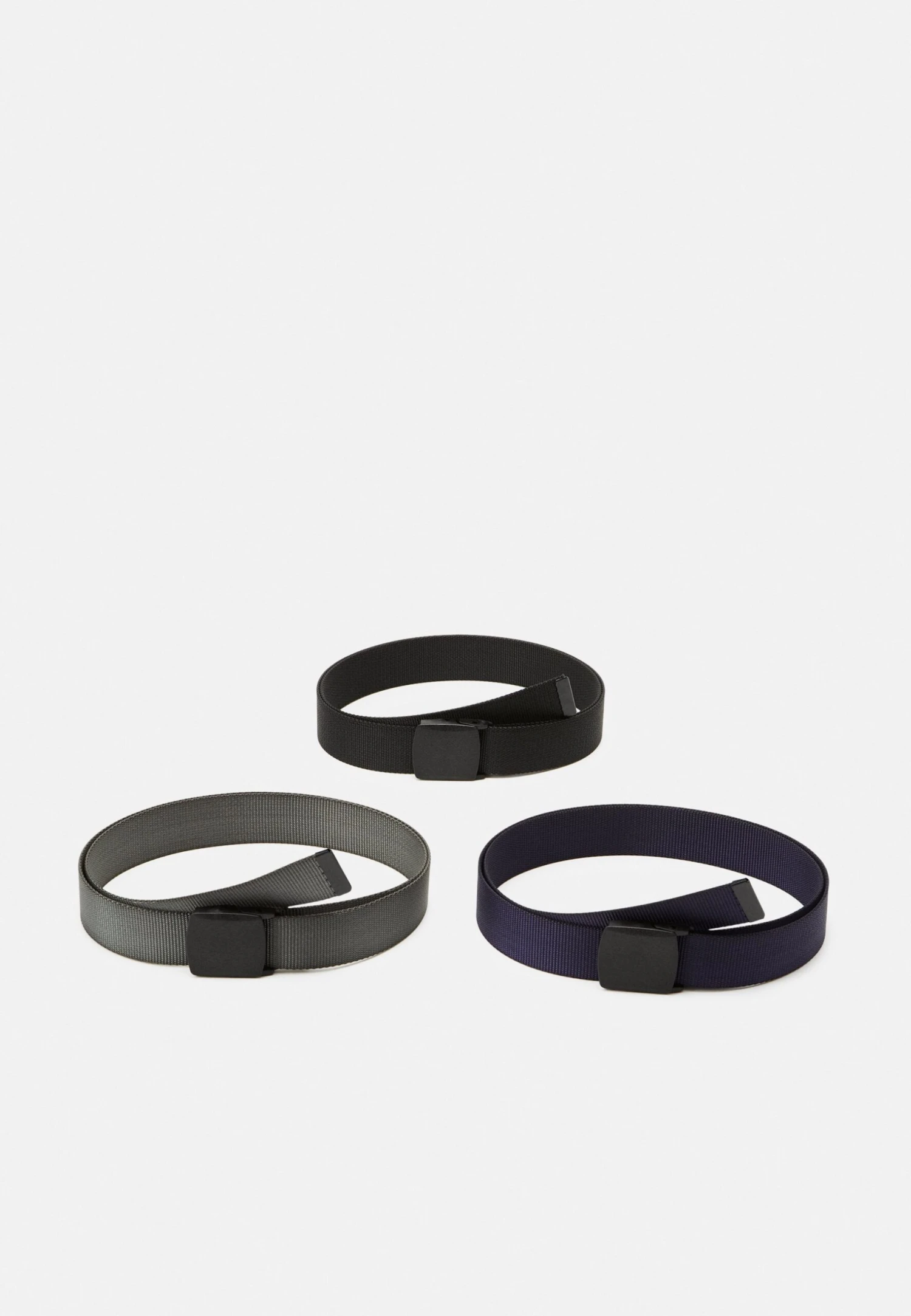 Pier One Unisex 3 Pack - Belt - Black/Dark Blue/Grey 1 Pier One Unisex 3 Pack - Belt - Black/Dark Blue/Grey
