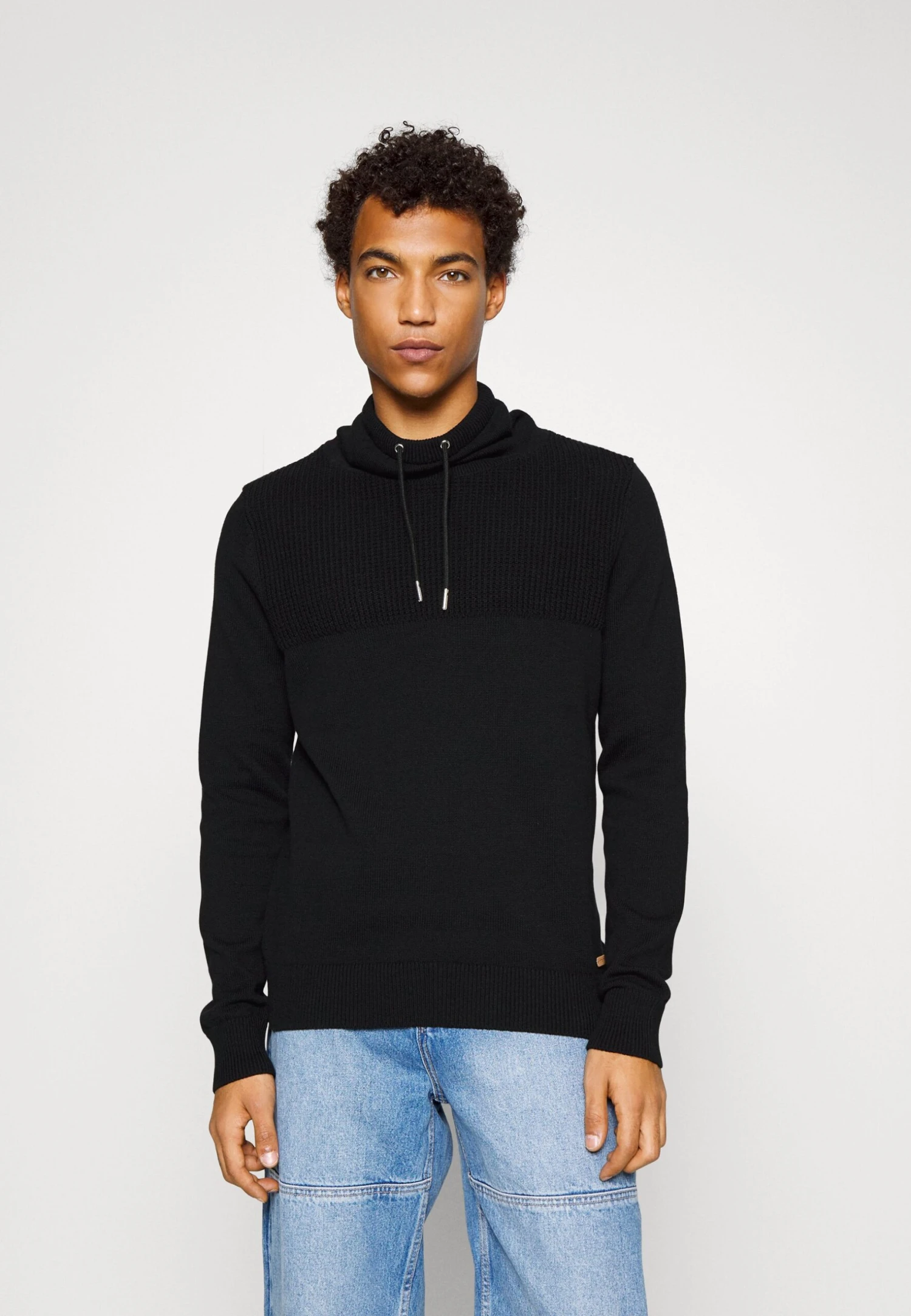 Pier One Structure Block High Collar - Cardigan - Black 1 Pier One Structure Block High Collar - Cardigan - Black