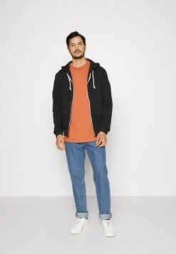 Pier One 2 Pack - Zip-Up Sweatshirt - Black/Mottled Light Grey