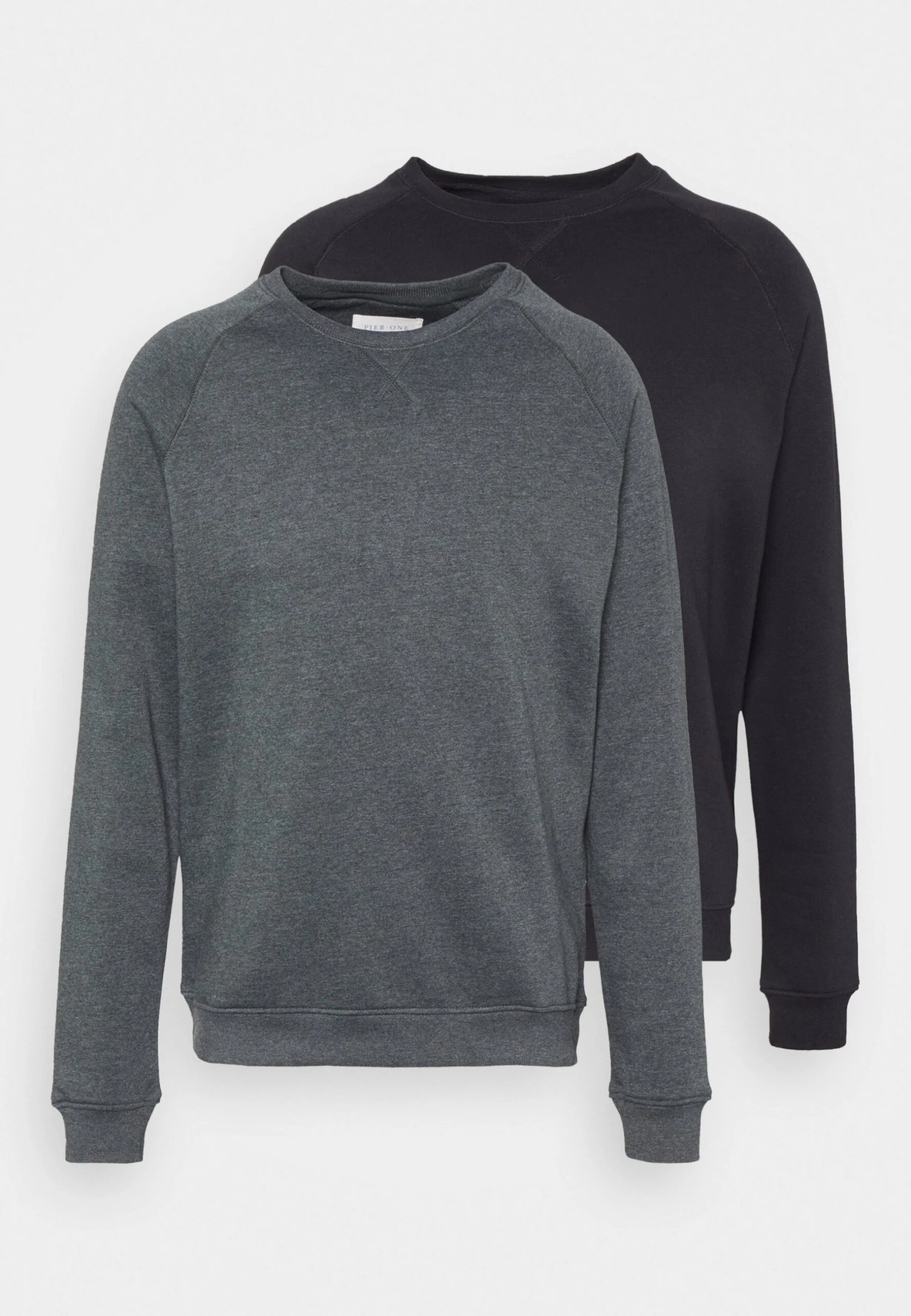 Pier One 2 Pack - Sweatshirt - Black/Mottled Dark Grey 1 Pier One 2 Pack - Sweatshirt - Black/Mottled Dark Grey