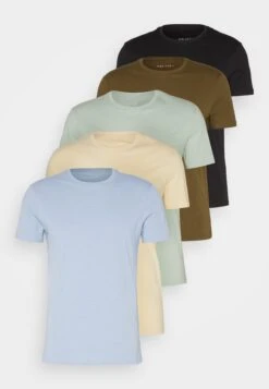 Pier One 5 Pack - Basic T-Shirt - Black/Light Blue/Khaki/Mint/Beige -Pier One Sales Store aca2b3bc697c479e9ac206d11e42c90c