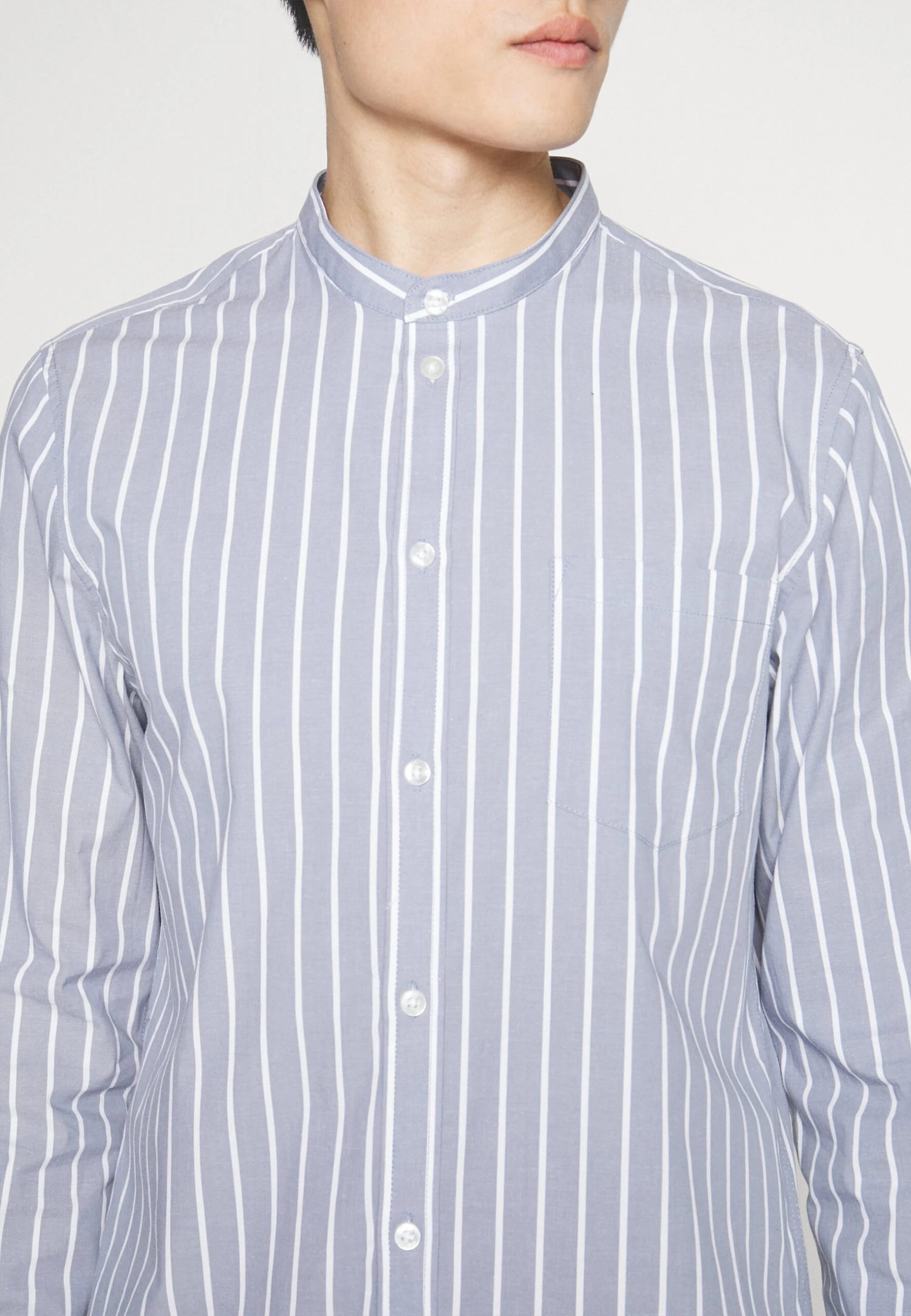 Pier One Muscle Fit Stand- Shirt - Blue 6 Pier One Muscle Fit Stand- Shirt - Blue - Image 6