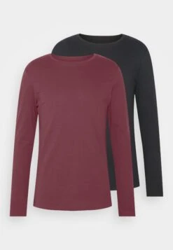 Pier One 2 Pack - Long Sleeved Top - Bordeaux/Dark Blue -Pier One Sales Store b0674c62edee4de69f54b03fc9bf1e3e