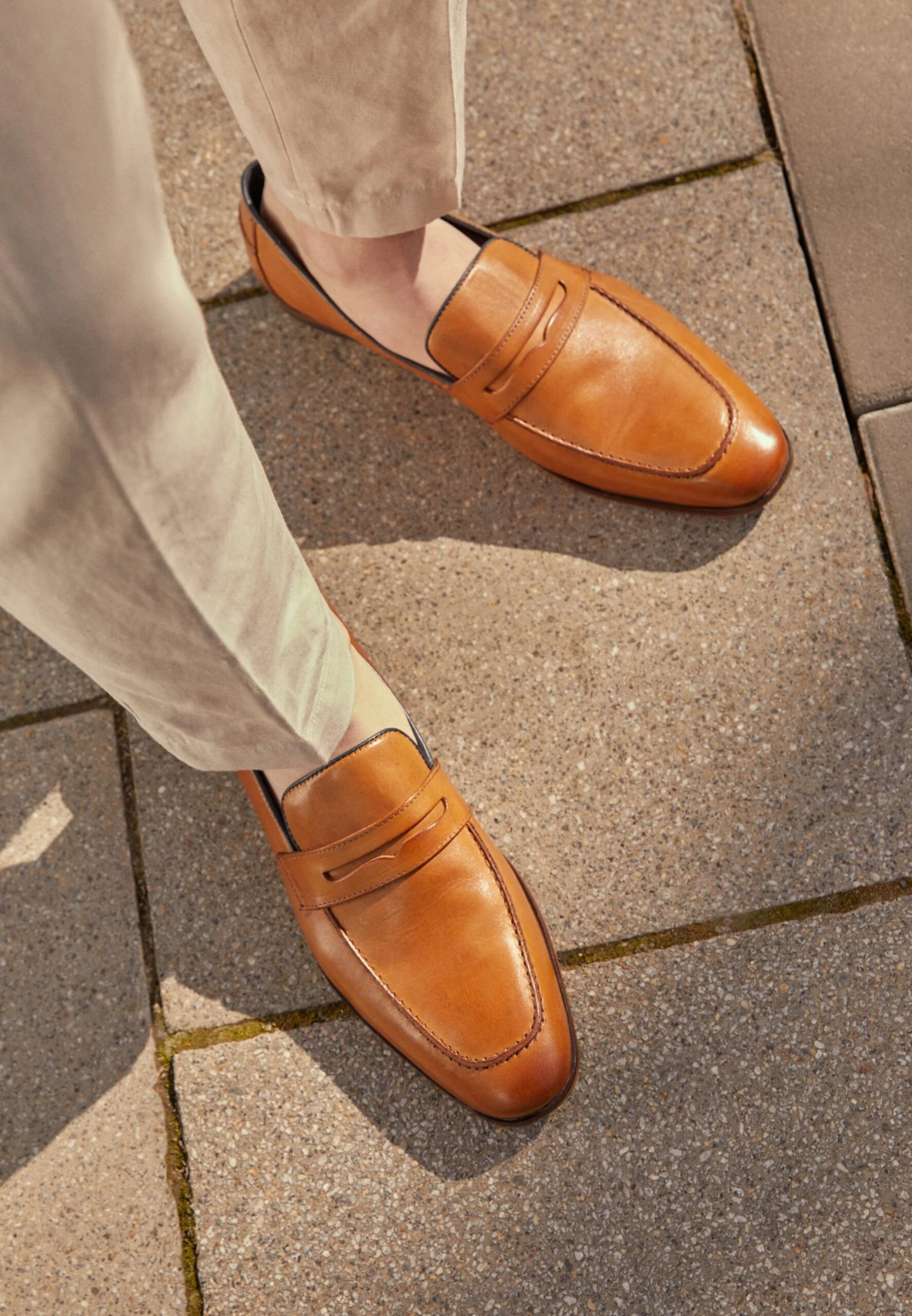 Pier One Leather - Smart Slip-Ons - Camel 2 Pier One Leather - Smart Slip-Ons - Camel - Image 2