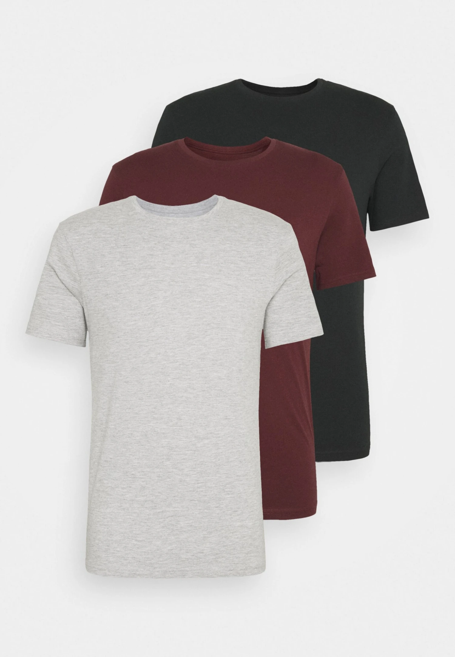 Pier One 3 Pack - Basic T-Shirt - Black/Grey/Bordeaux 8 Pier One 3 Pack - Basic T-Shirt - Black/Grey/Bordeaux - Image 8