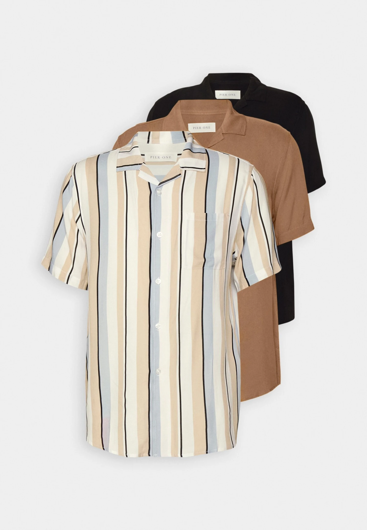 Pier One 3 Pack - Shirt - Beige/Black/White 6 Pier One 3 Pack - Shirt - Beige/Black/White - Image 6