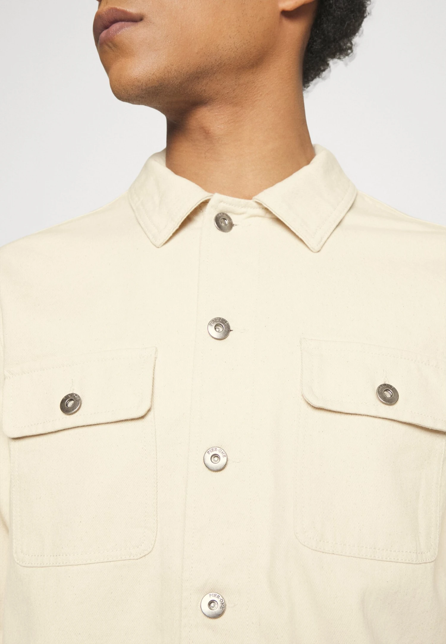 Pier One Undyed Twill- Denim Jacket - White 5 Pier One Undyed Twill- Denim Jacket - White - Image 5