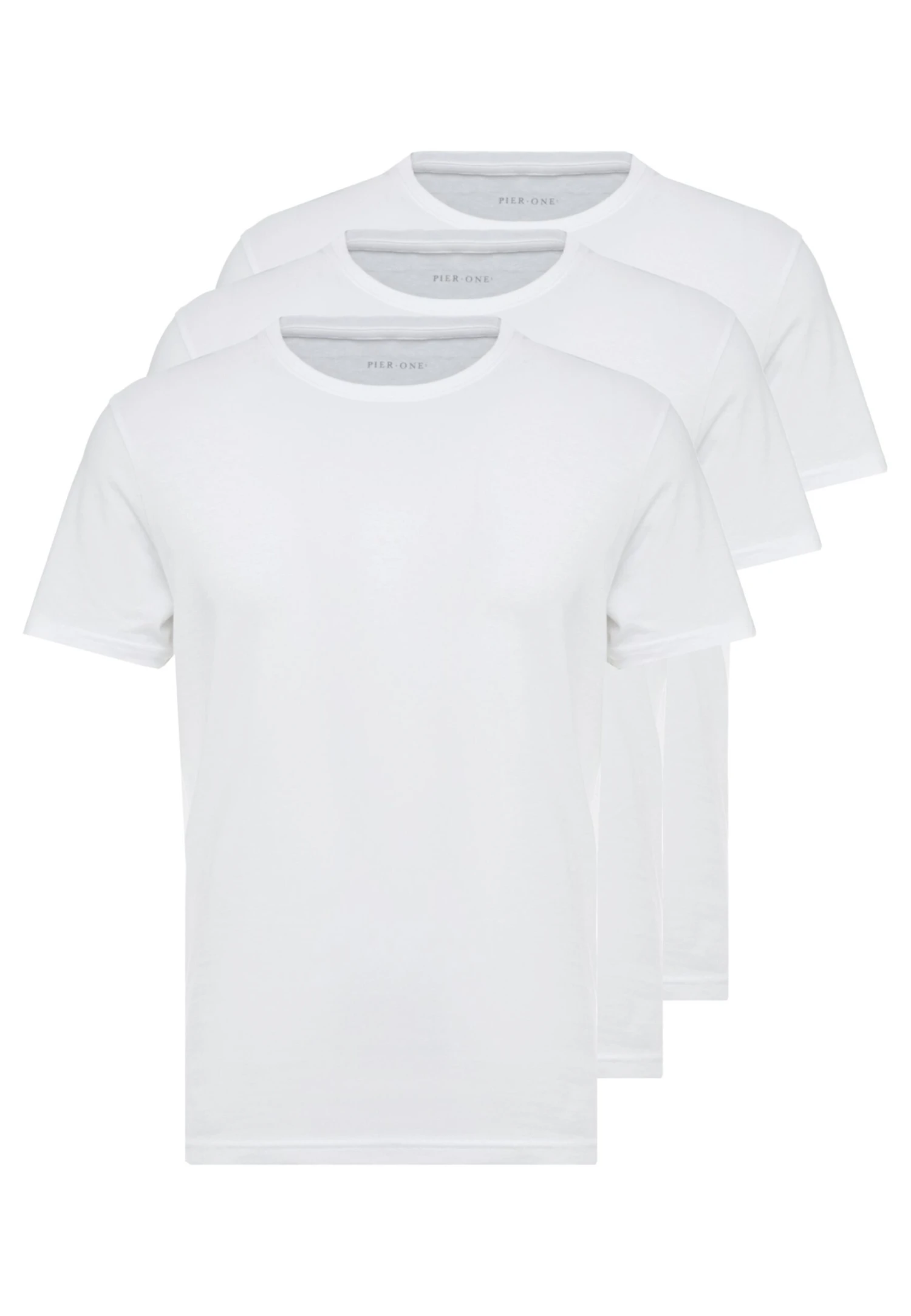 Pier One 3 Pack - Basic T-Shirt - White 1 Pier One 3 Pack - Basic T-Shirt - White