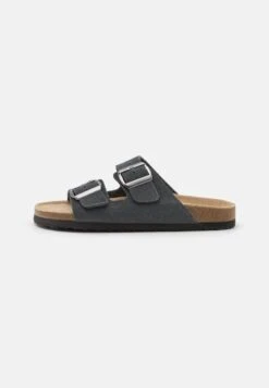 Pier One Leather Unisex - Slippers - Dark Grey