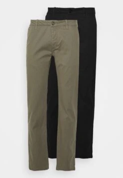 Pier One 2 Pack - Chinos - Black/Olive -Pier One Sales Store ebd10bb4afeb44f4b1e16c8a062cc5c1