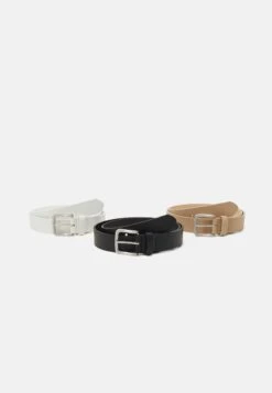 Pier One 3 Pack Unisex - Belt - Black/Beige/White