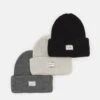 Pier One Unisex 3 Pack - Beanie - Black/Dark Grey/Off-White