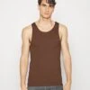 Pier One 3Pck Skin Tone Rib Vest- Undershirt - Brown